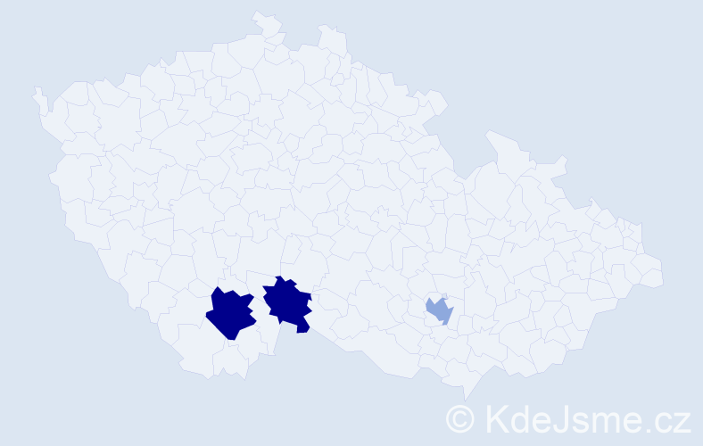Příjmení: 'Marýšková', počet výskytů 13 v celé ČR