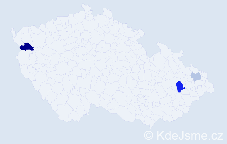 Příjmení: 'Aka', počet výskytů 6 v celé ČR