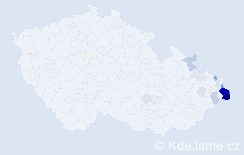 Příjmení: 'Lisztwanová', počet výskytů 105 v celé ČR