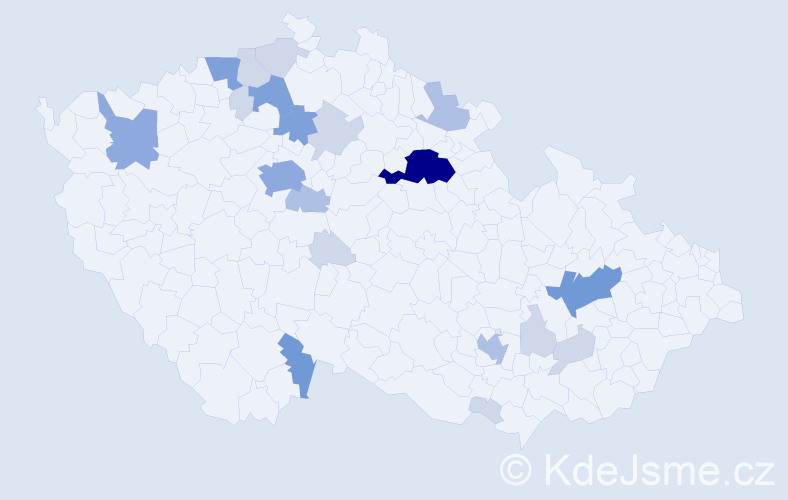 Příjmení: 'Srpek', počet výskytů 57 v celé ČR