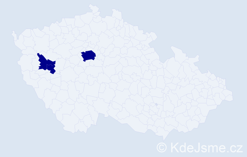 Příjmení: 'Kek', počet výskytů 3 v celé ČR