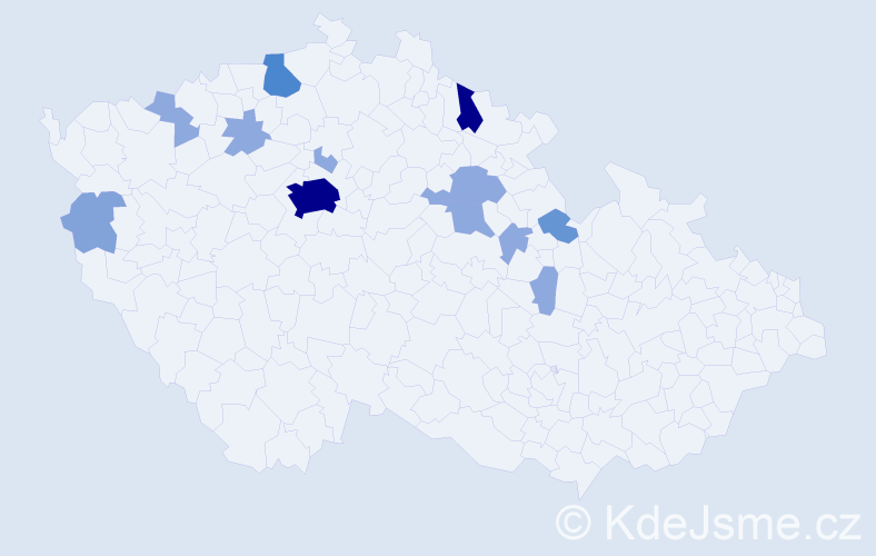 Příjmení: 'Trenklerová', počet výskytů 32 v celé ČR