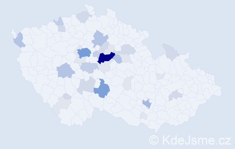 Příjmení: 'Čábelka', počet výskytů 106 v celé ČR
