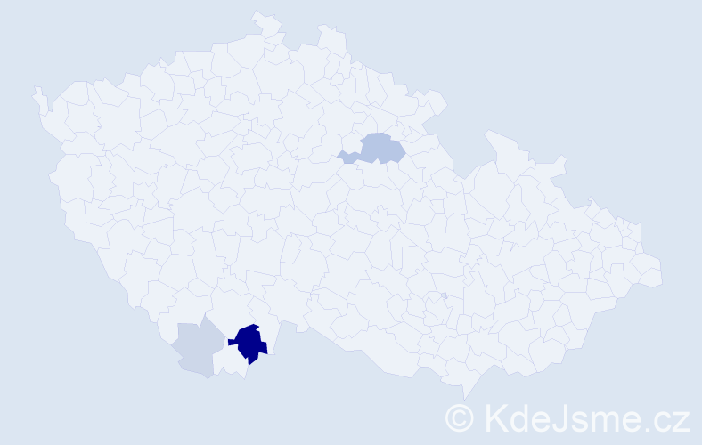 Příjmení: 'Majdjak', počet výskytů 11 v celé ČR
