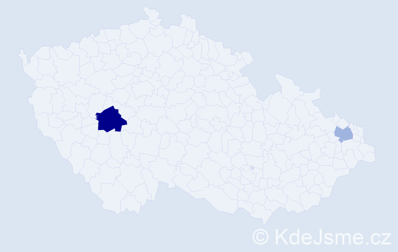 Příjmení: 'Erdelyi', počet výskytů 3 v celé ČR