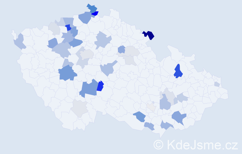 Příjmení: 'Vöröšová', počet výskytů 96 v celé ČR