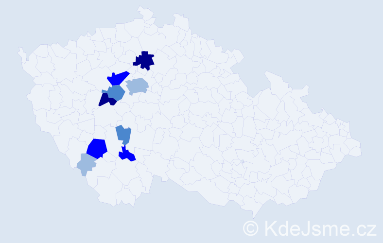 Příjmení: 'Kluiber', počet výskytů 23 v celé ČR