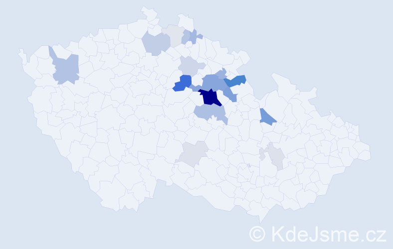 Příjmení: 'Kakrda', počet výskytů 64 v celé ČR