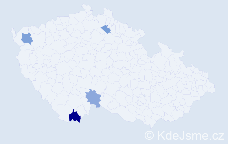 Příjmení: 'Krumlík', počet výskytů 6 v celé ČR