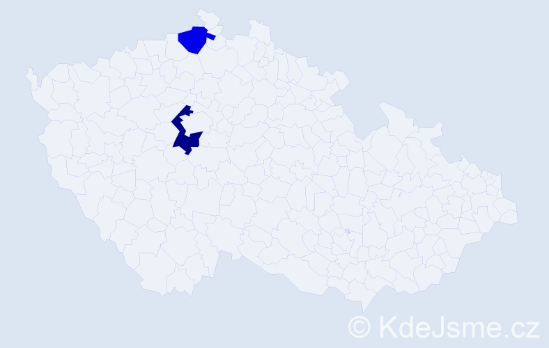 Příjmení: 'Pearse', počet výskytů 5 v celé ČR