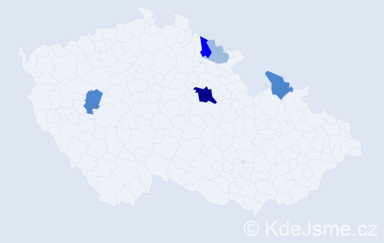 Příjmení: 'Kaninská', počet výskytů 12 v celé ČR