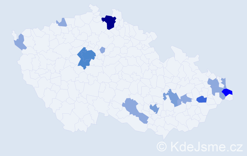 Příjmení: 'Letovanec', počet výskytů 36 v celé ČR