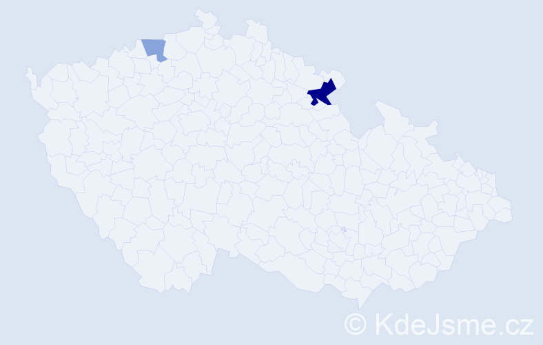 Příjmení: 'Kanerová', počet výskytů 4 v celé ČR
