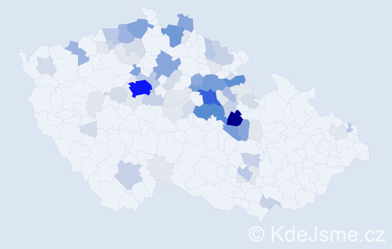 Příjmení: 'Zavoral', počet výskytů 287 v celé ČR