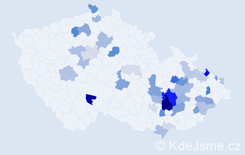 Příjmení: 'Konupková', počet výskytů 122 v celé ČR