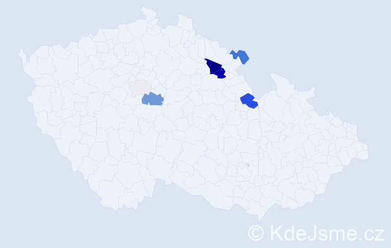Příjmení: 'Vych', počet výskytů 11 v celé ČR