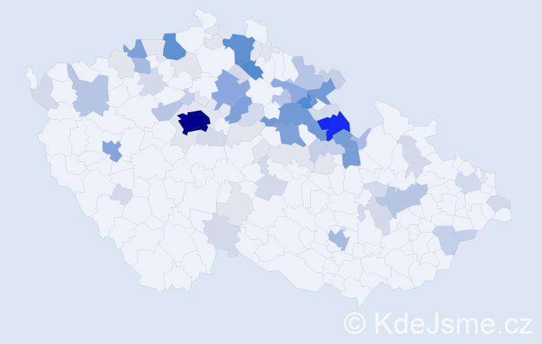 Příjmení: 'Krsek', počet výskytů 321 v celé ČR