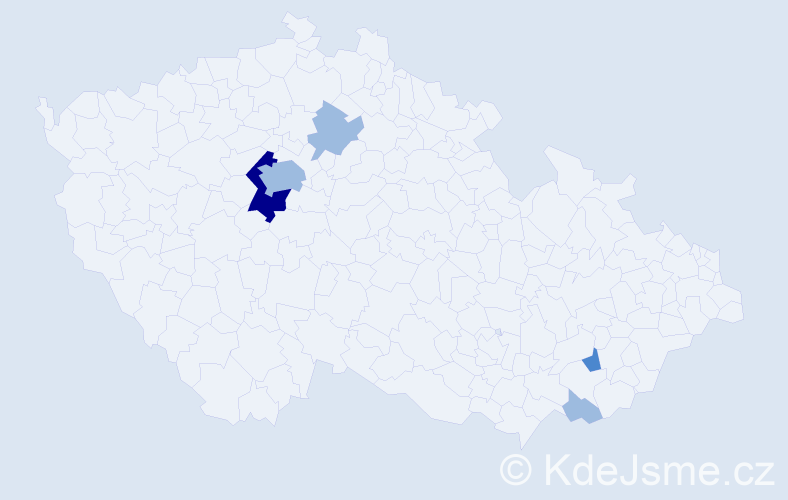 Příjmení: 'Podprocká', počet výskytů 9 v celé ČR