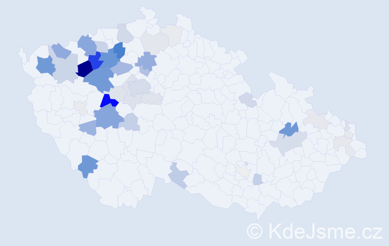 Příjmení: 'Malecká', počet výskytů 147 v celé ČR