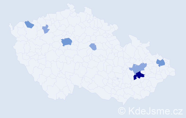 Příjmení: 'Szárazová', počet výskytů 15 v celé ČR