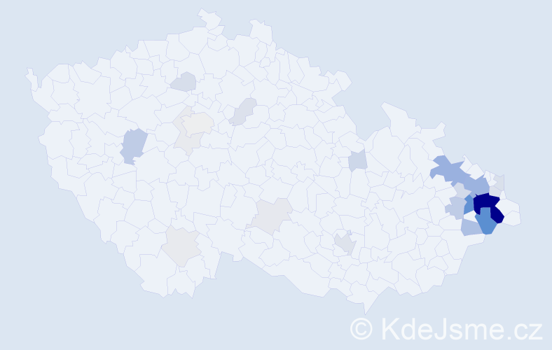Příjmení: 'Nevlud', počet výskytů 127 v celé ČR