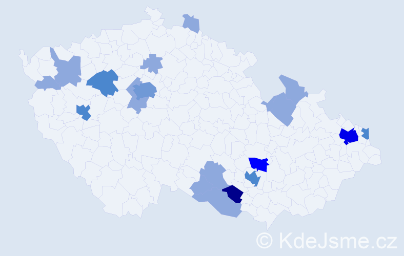 Příjmení: 'Kiselová', počet výskytů 40 v celé ČR