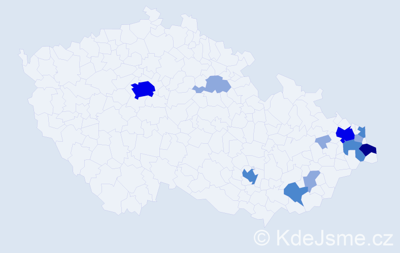 Příjmení: 'Temel', počet výskytů 32 v celé ČR