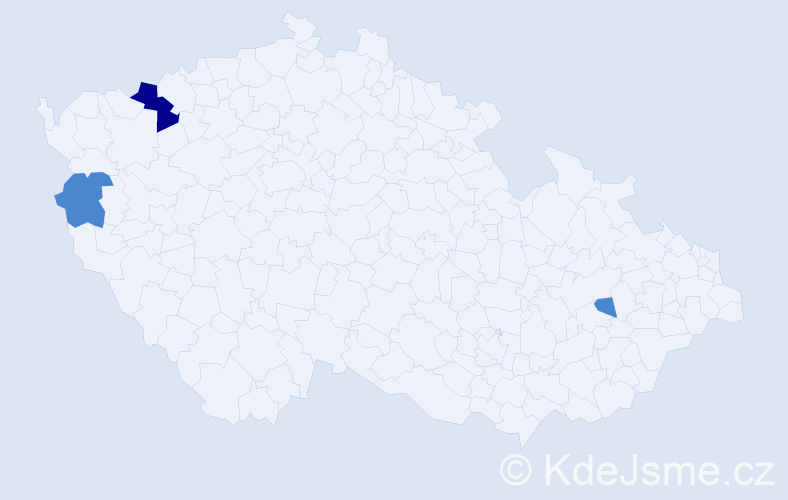 Příjmení: 'Pidych', počet výskytů 5 v celé ČR