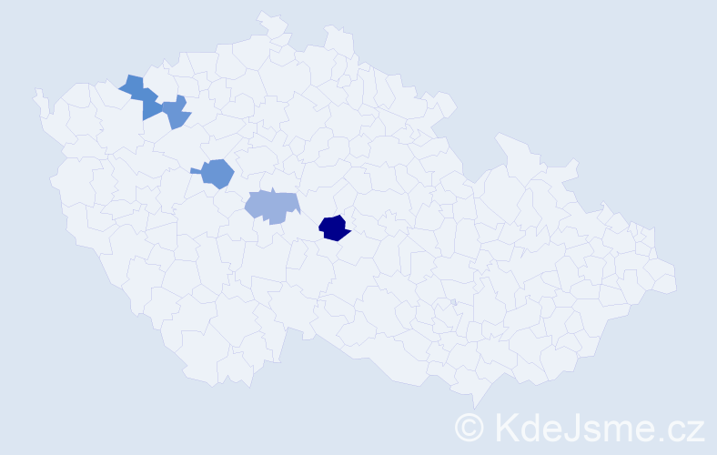 Příjmení: 'Kritzner', počet výskytů 8 v celé ČR