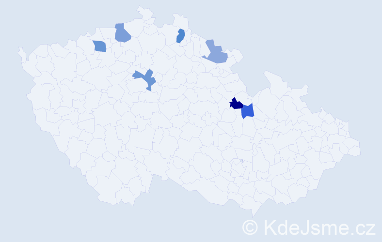 Příjmení: 'Khuntová', počet výskytů 12 v celé ČR