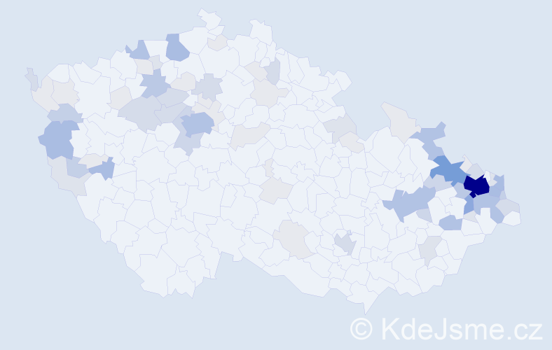 Příjmení: 'Vidličková', počet výskytů 261 v celé ČR