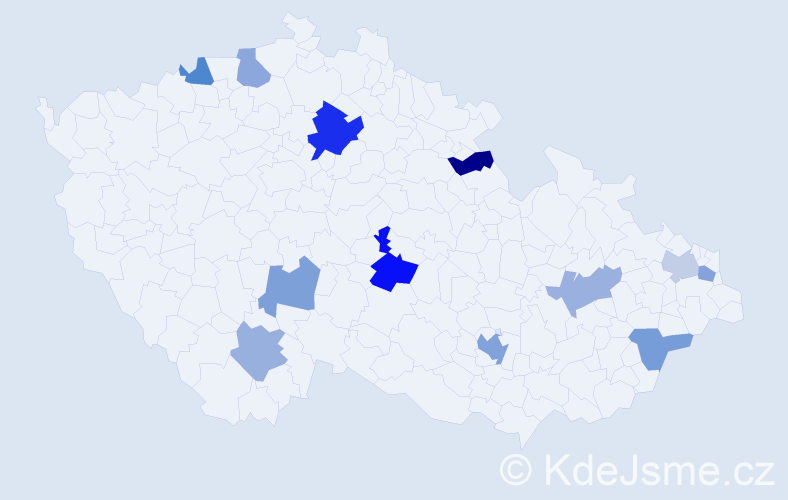 Příjmení: 'Ward', počet výskytů 17 v celé ČR