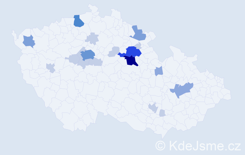 Příjmení: 'Krudencová', počet výskytů 46 v celé ČR