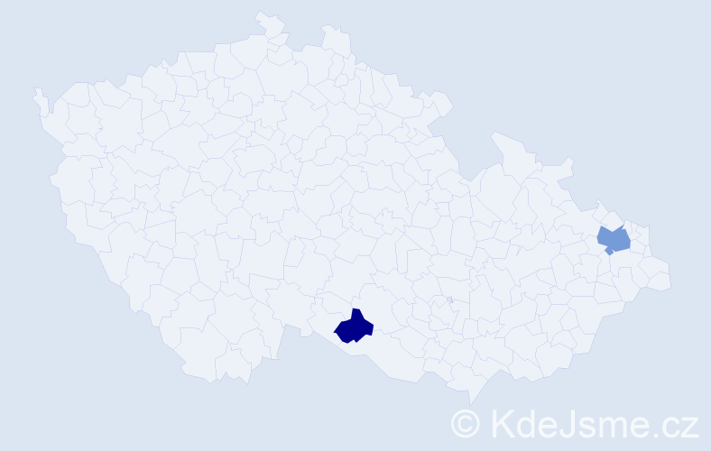 Příjmení: 'Šuckrdlová', počet výskytů 17 v celé ČR