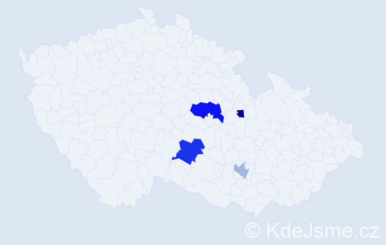 Příjmení: 'Bajcsy', počet výskytů 9 v celé ČR