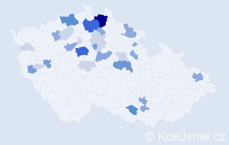 Příjmení: 'Svatuška', počet výskytů 96 v celé ČR