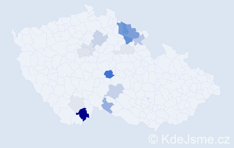 Příjmení: 'Kobos', počet výskytů 38 v celé ČR