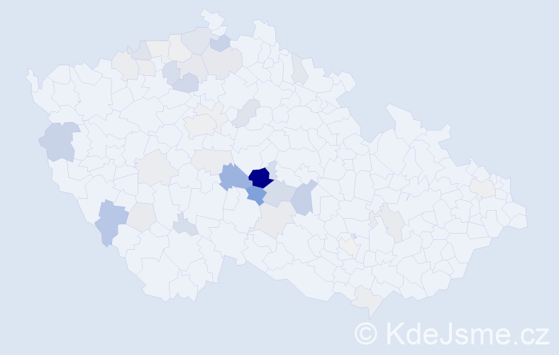 Příjmení: 'Kluch', počet výskytů 102 v celé ČR