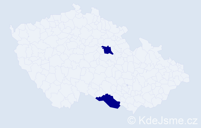 Příjmení: 'Činger', počet výskytů 2 v celé ČR