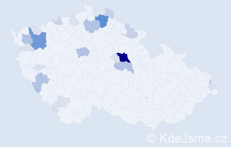 Příjmení: 'Gašpár', počet výskytů 72 v celé ČR