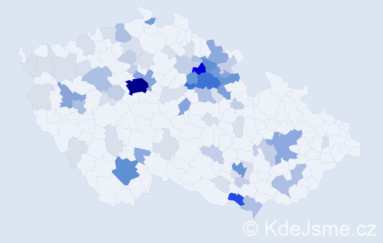 Příjmení: 'Kňourková', počet výskytů 229 v celé ČR