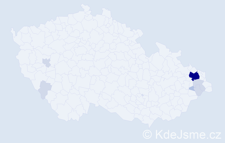 Příjmení: 'Sobas', počet výskytů 22 v celé ČR