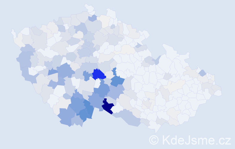 Příjmení: 'Šimánková', počet výskytů 913 v celé ČR