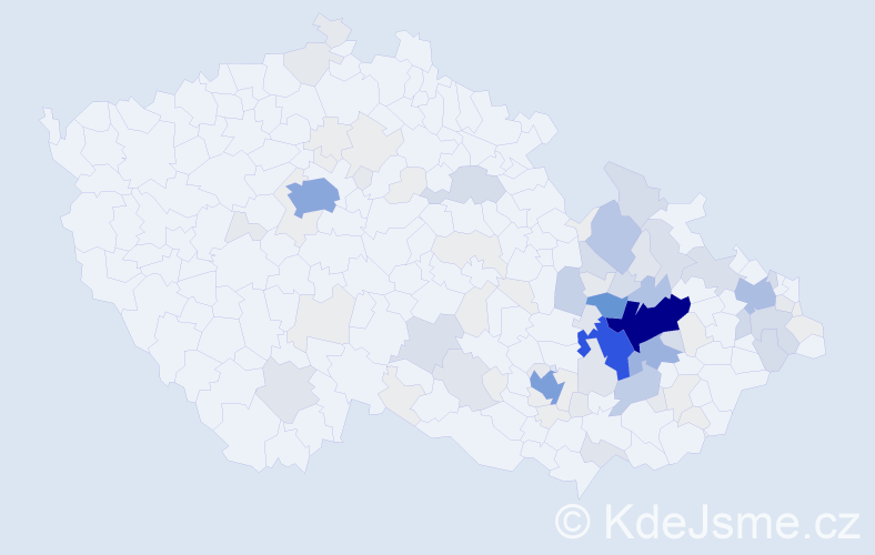 Příjmení: 'Přidalová', počet výskytů 413 v celé ČR