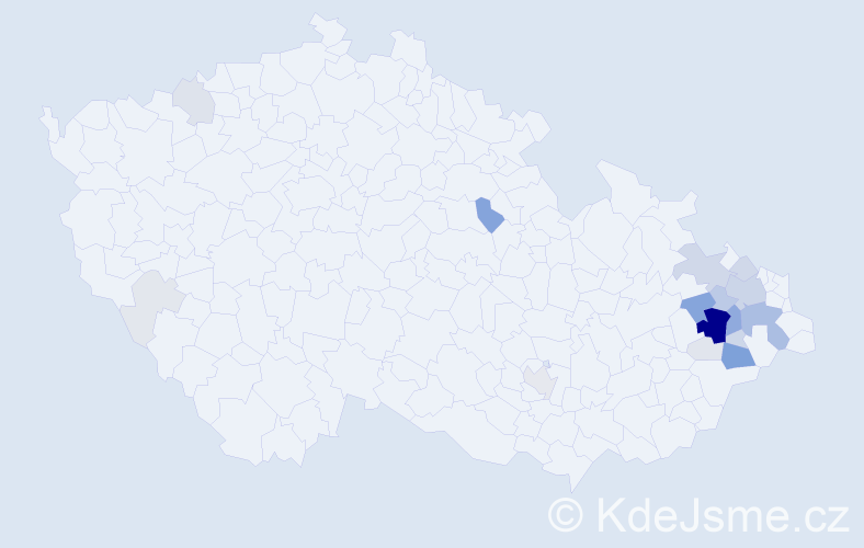 Příjmení: 'Horutová', počet výskytů 91 v celé ČR