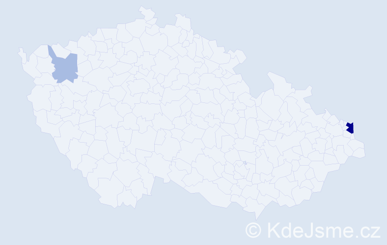 Příjmení: 'Gizarová', počet výskytů 7 v celé ČR