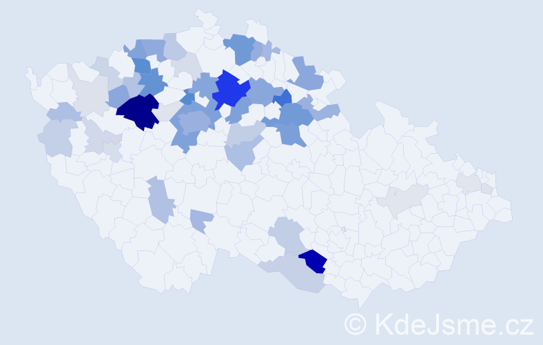 Příjmení: 'Mates', počet výskytů 191 v celé ČR