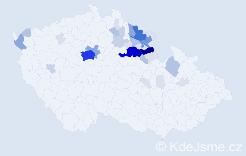 Příjmení: 'Zilvar', počet výskytů 128 v celé ČR