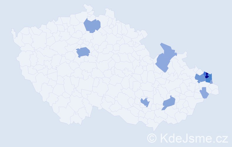 Příjmení: 'Matušínská', počet výskytů 38 v celé ČR