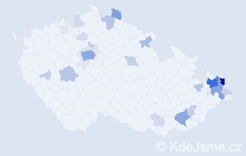 Příjmení: 'Mazurek', počet výskytů 170 v celé ČR